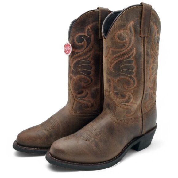 Laredo Women's Size 8 Distressed Tan  Bridget 11" R Toe Western Boots 51084 - Picture 7 of 16